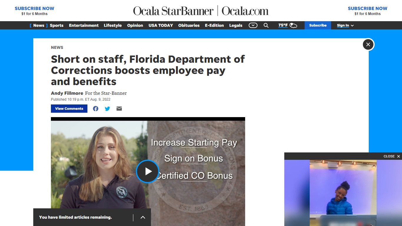 Short on staff, Florida Department of Corrections boosts employee pay ...